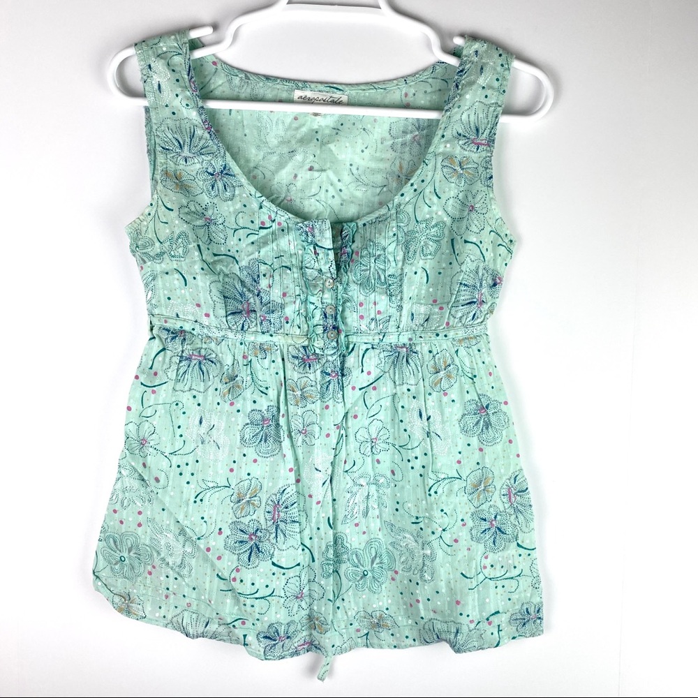 Aeropostale Semi Sheer Sweat-heart Tie Back Tank